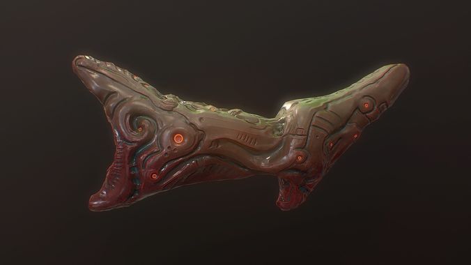 Low poly sci fi alien weapon Low-poly 3D model