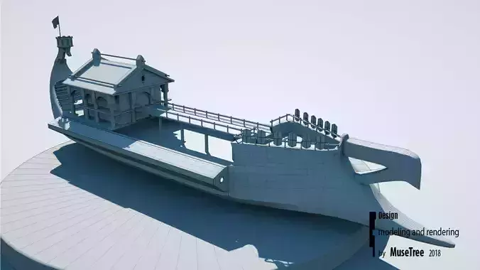 Boat Viking Low poly