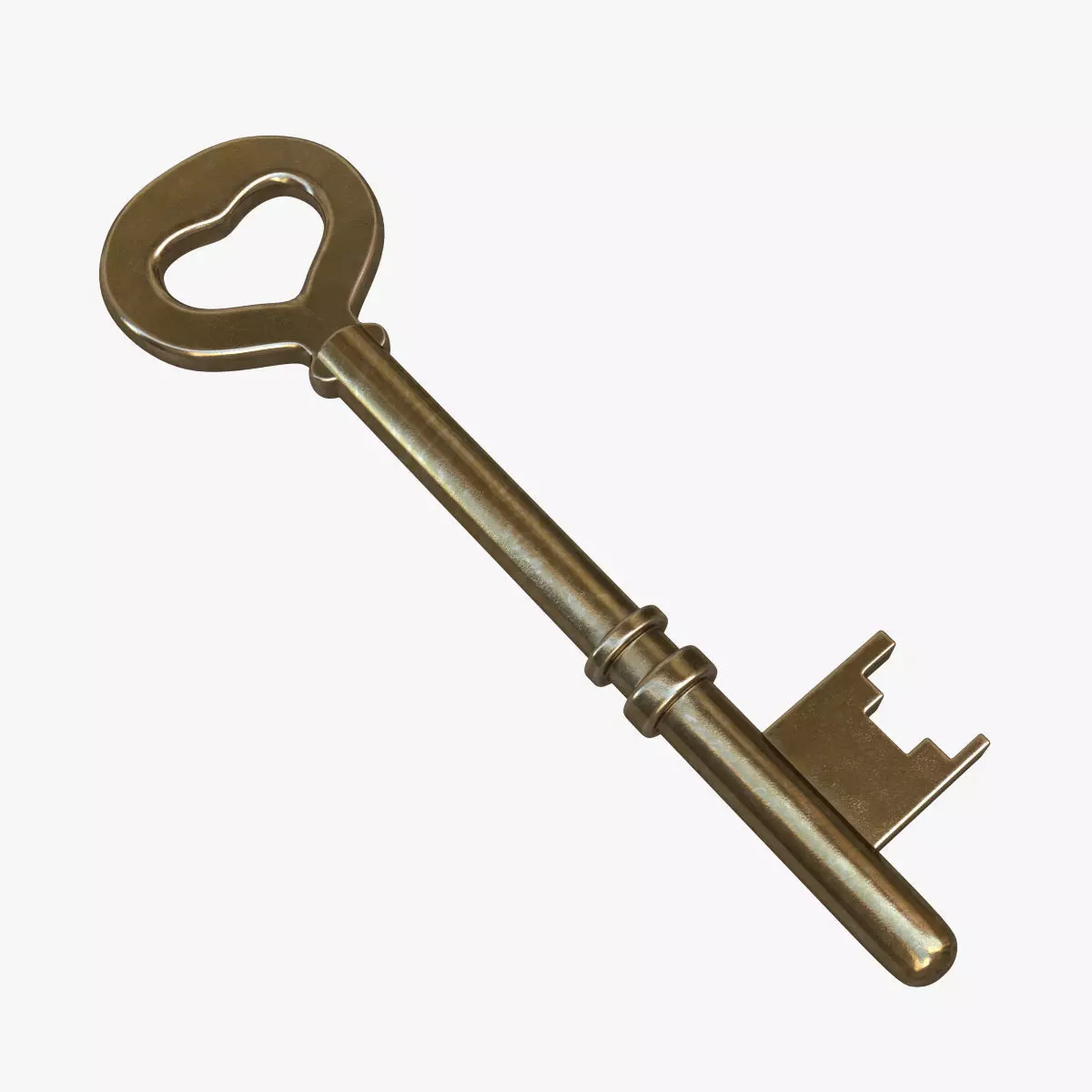 Gold key 3D model Low-poly 3D model_0