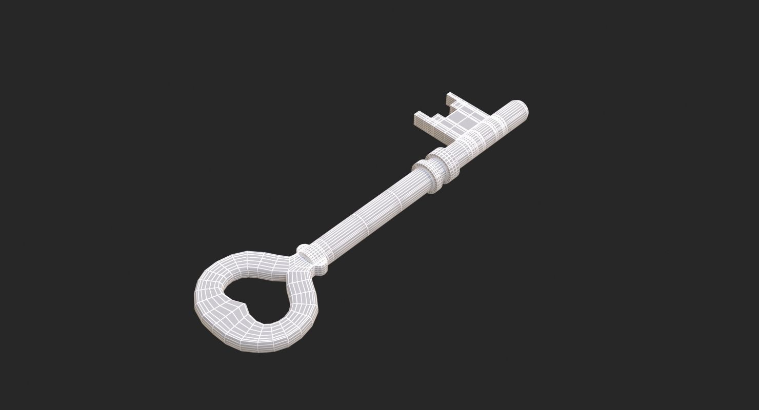 Gold key 3D model Low-poly 3D model_15