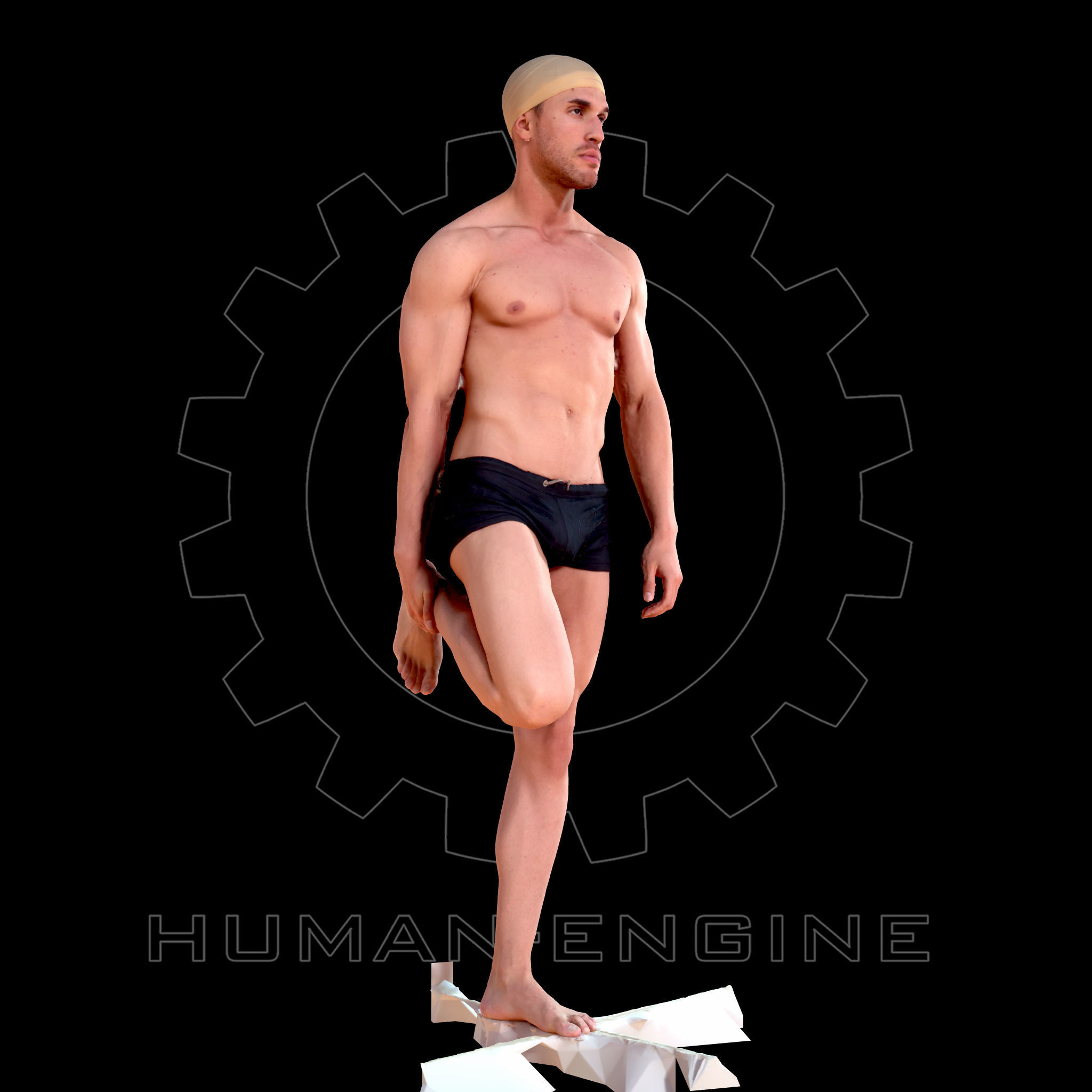 Male Scan - Mick 006 Standing on 1 Leg 3D model_5