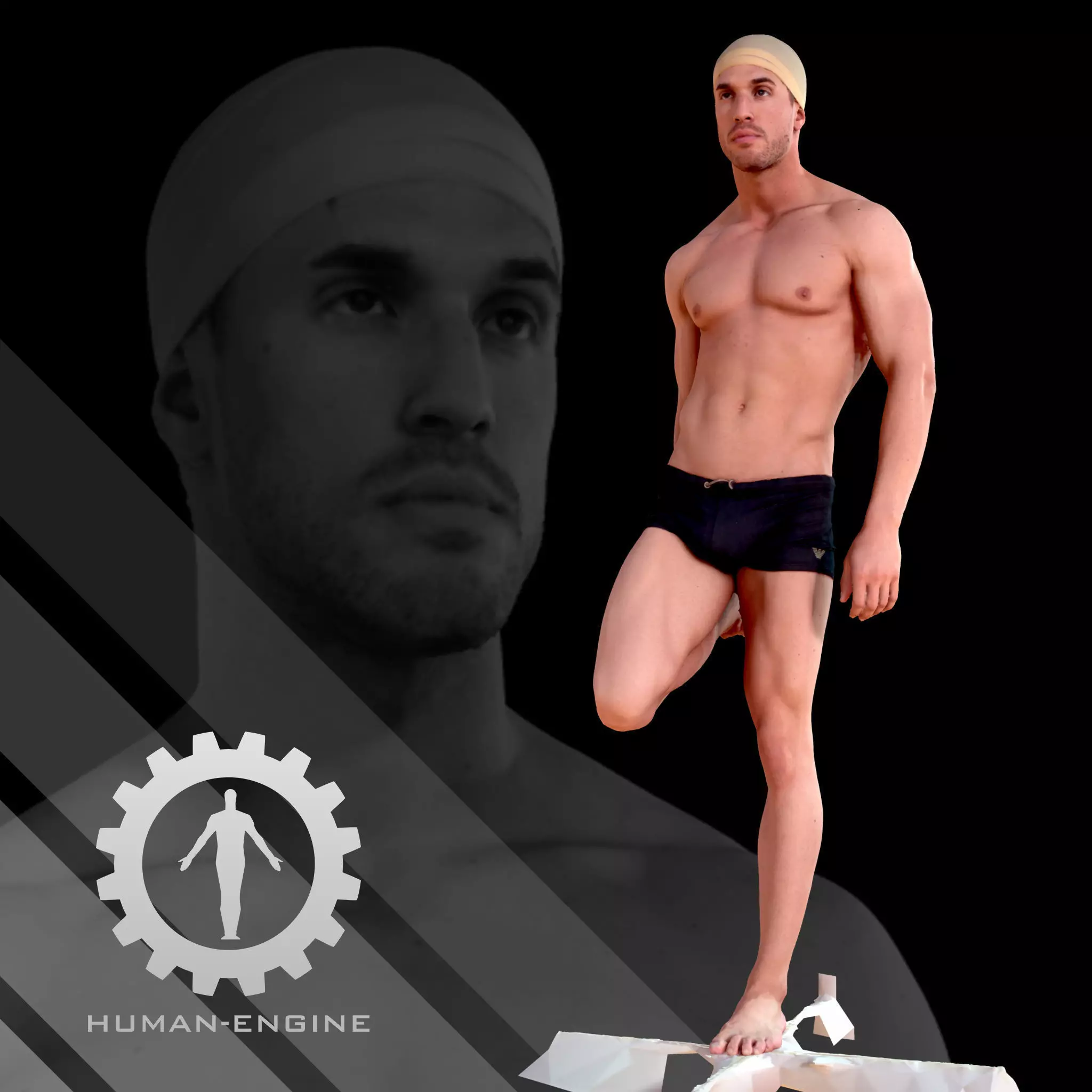 Male Scan - Mick 006 Standing on 1 Leg 3D model_0