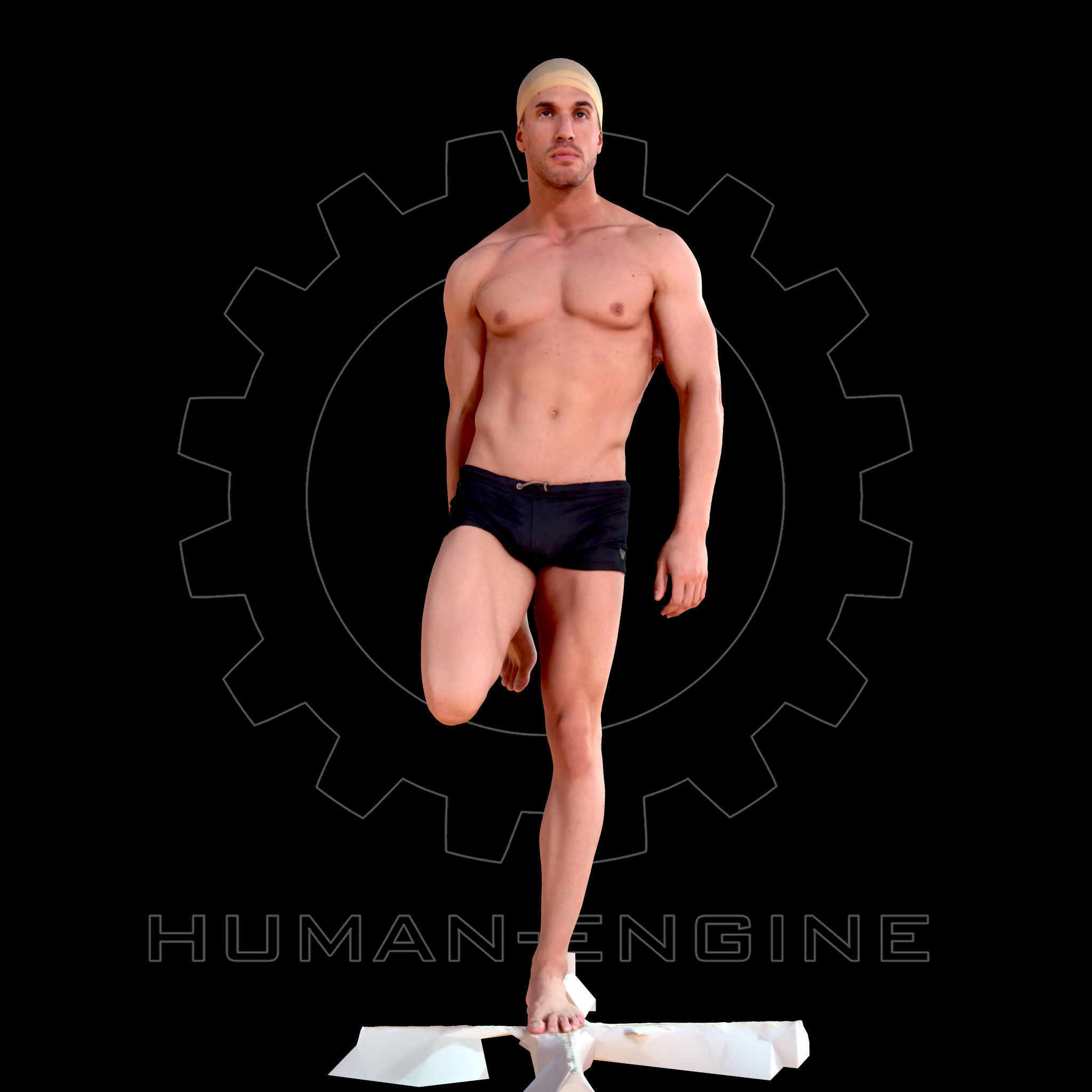 Male Scan - Mick 006 Standing on 1 Leg 3D model_1