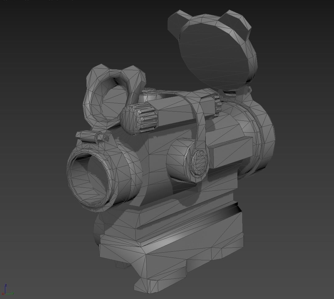 Aimpoint PRO Patrol Rifle Optic Low-poly 3D model_3