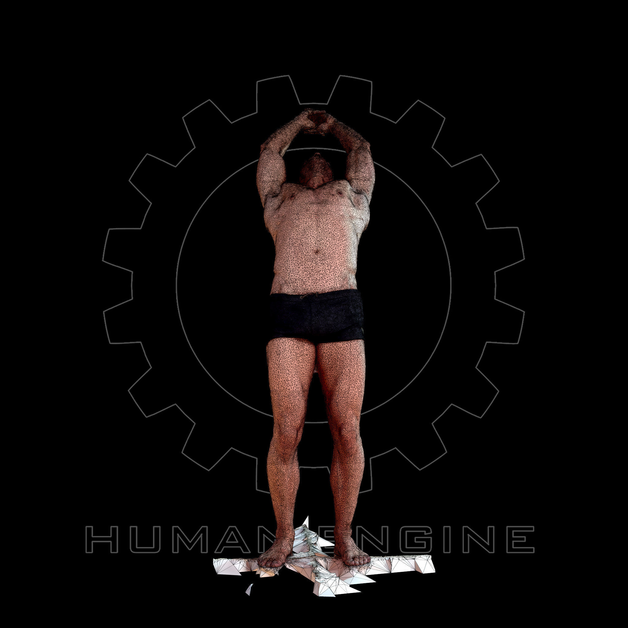 Male Scan - Mick 010 Stretching Pose Low-poly 3D model_2