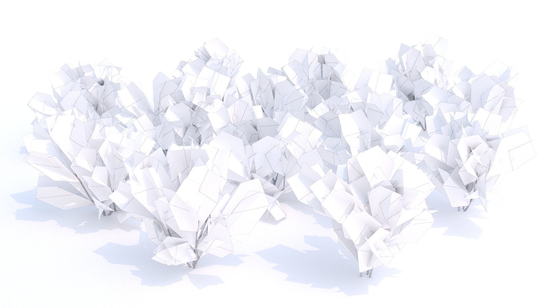 Coleogyne Bushes LOW POLY very detailed texture Low-poly 3D model_7