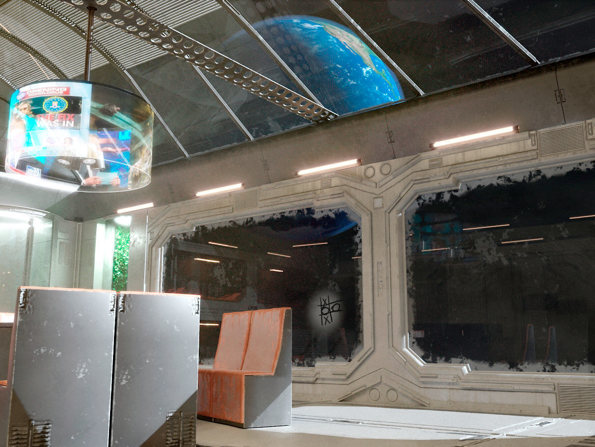 Scifi room 3D model_7