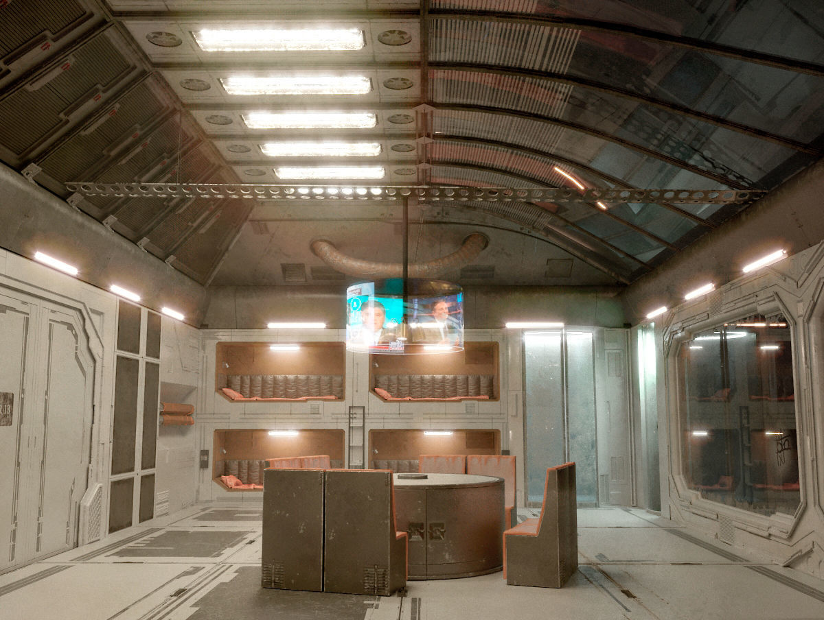 Scifi room 3D model_5
