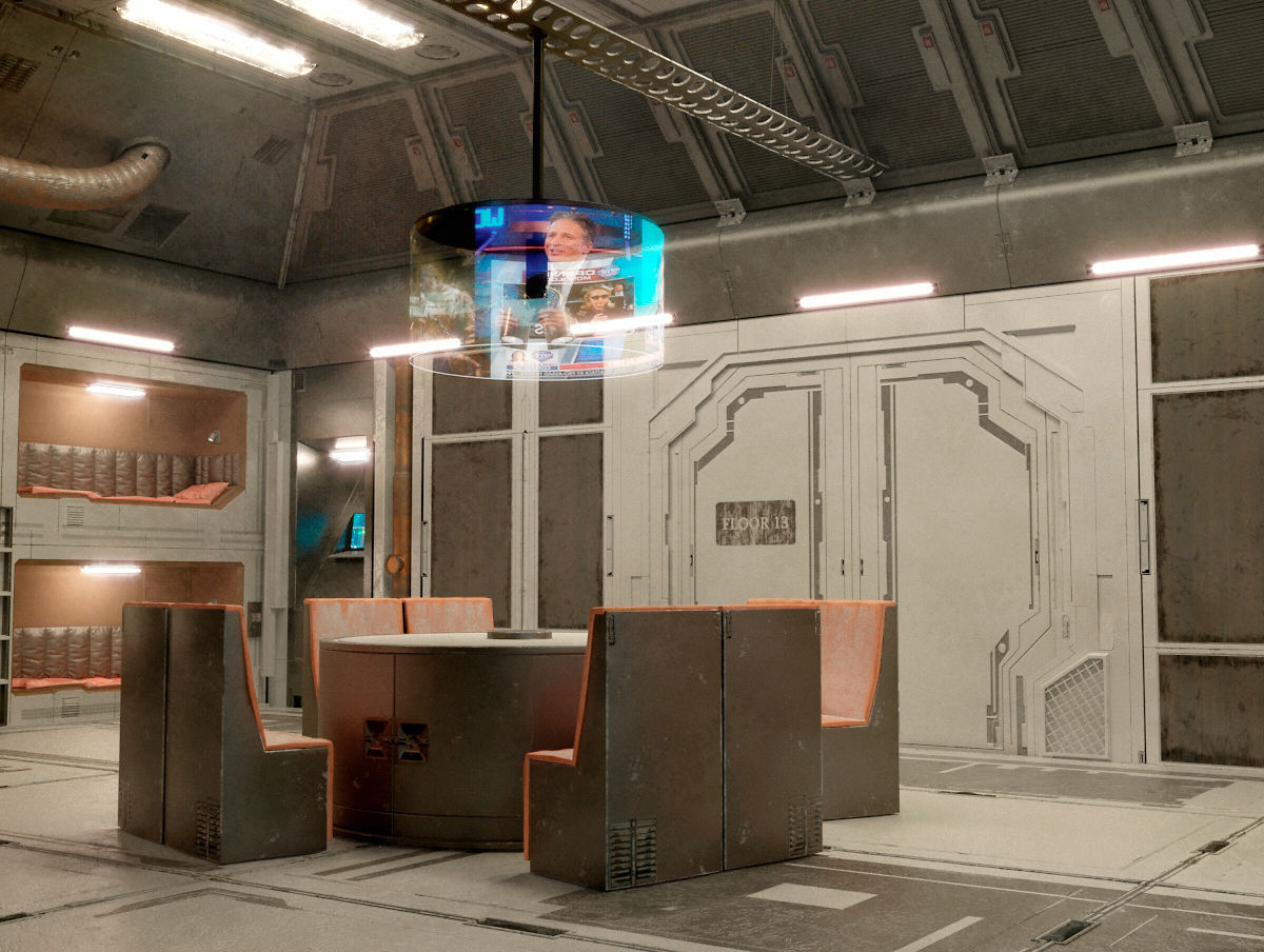 Scifi room 3D model_2
