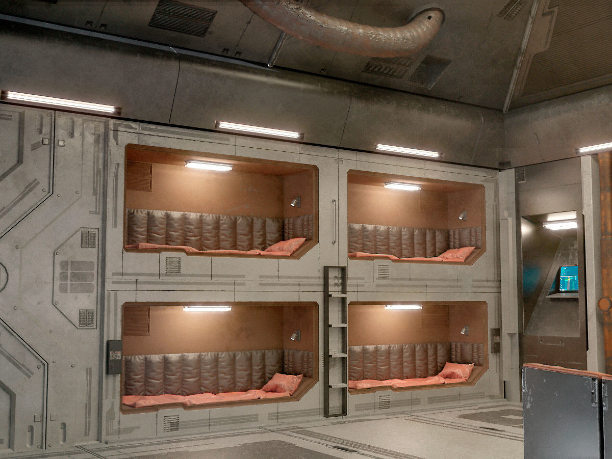 Scifi room 3D model_4