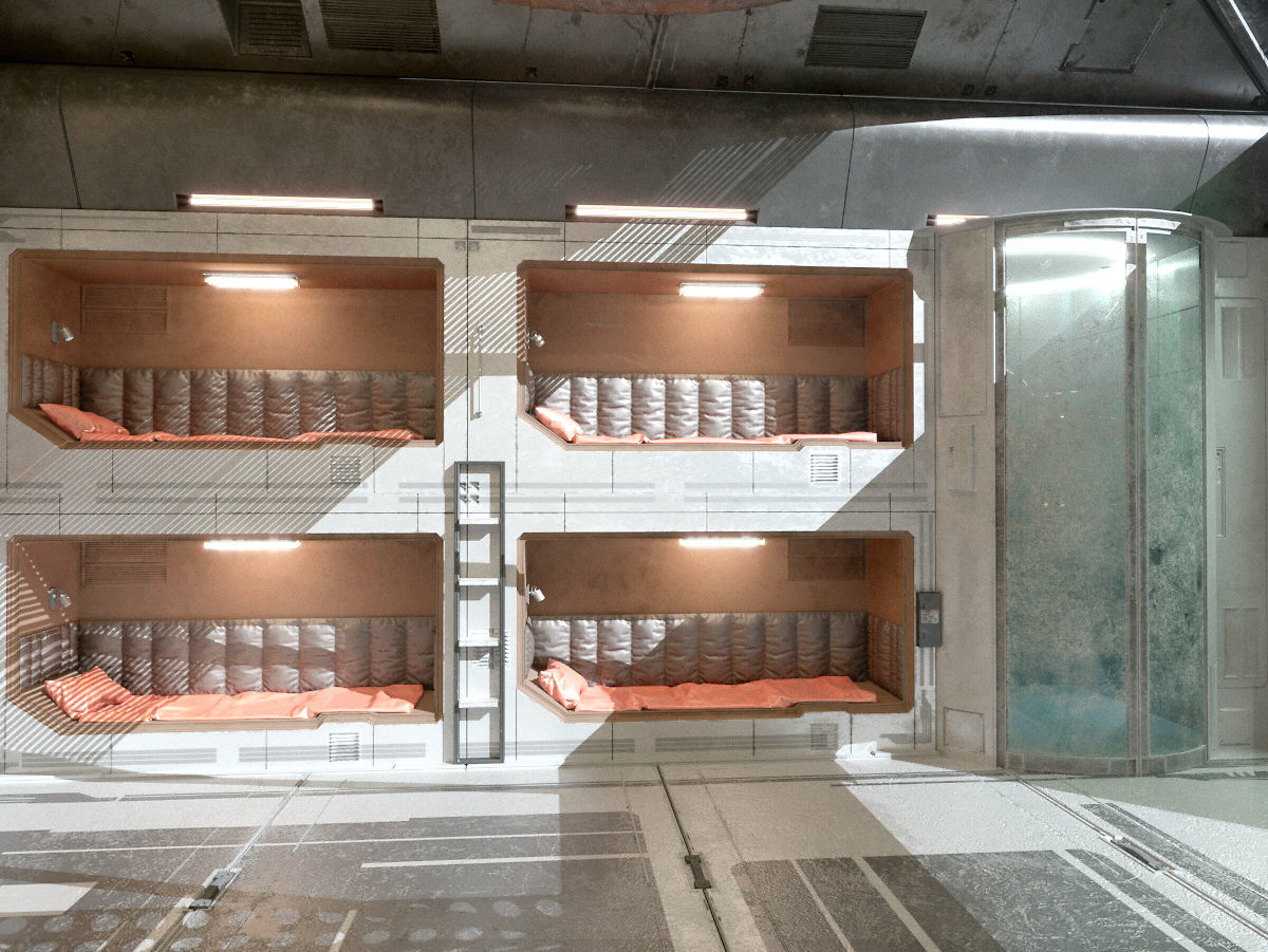 Scifi room 3D model_11