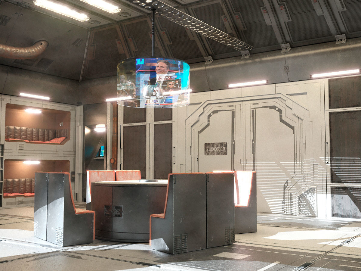 Scifi room 3D model_15