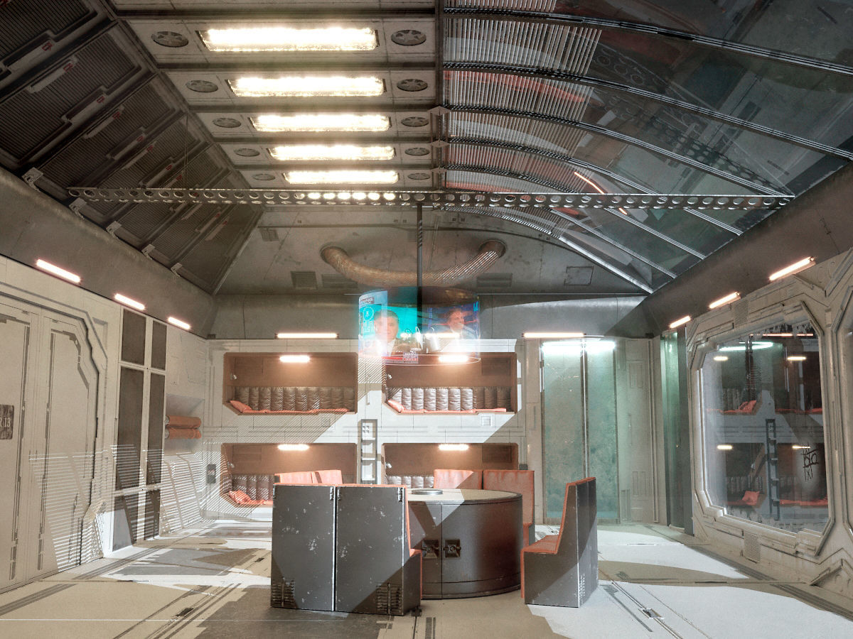 Scifi room 3D model_9