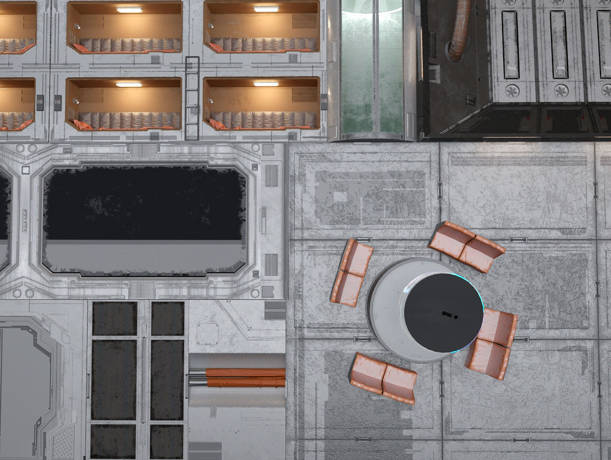 Scifi room 3D model_19