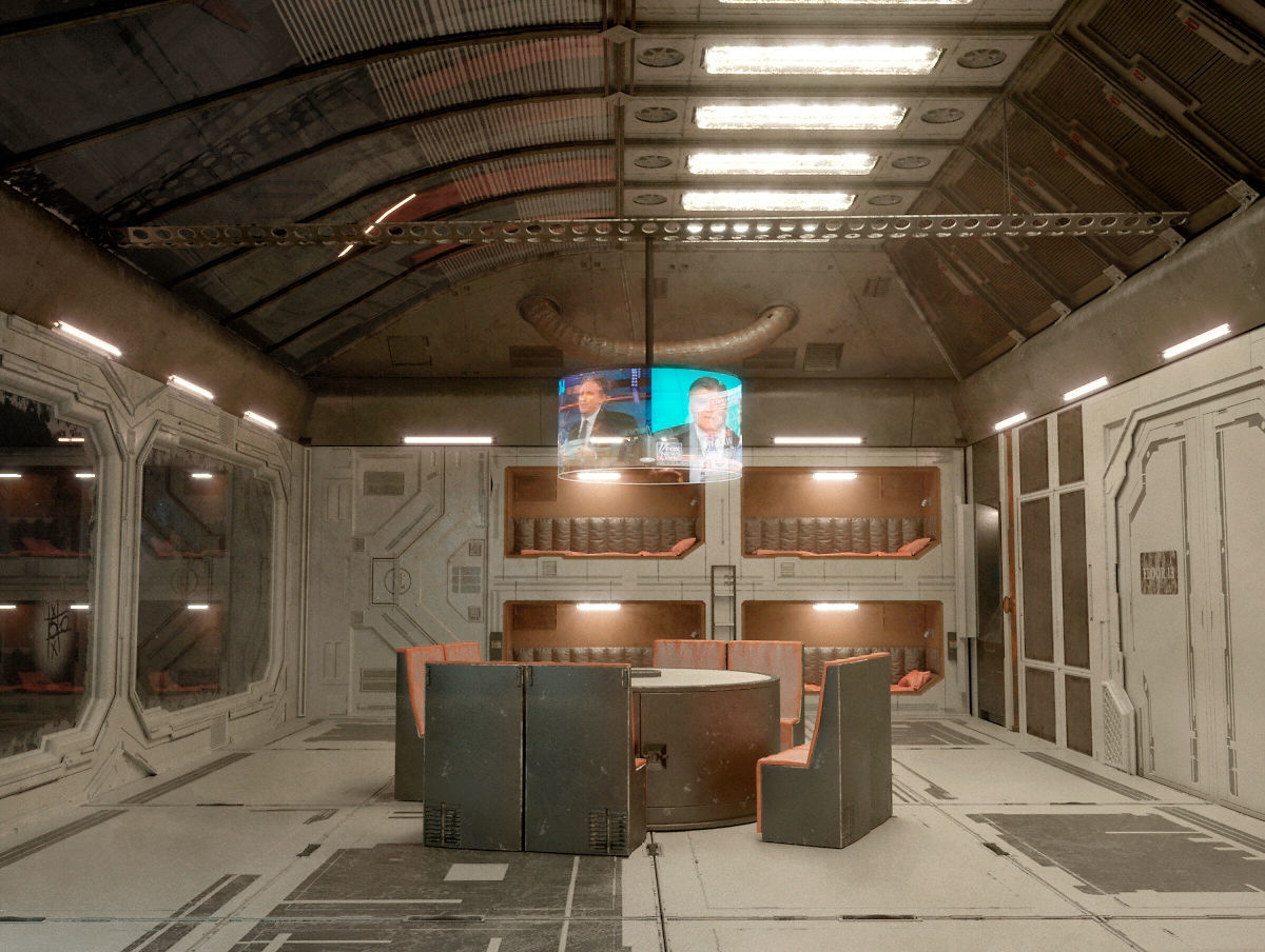 Scifi room 3D model_1