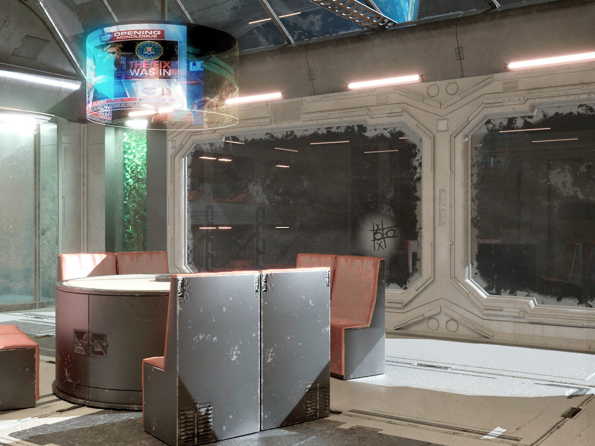 Scifi room 3D model_8