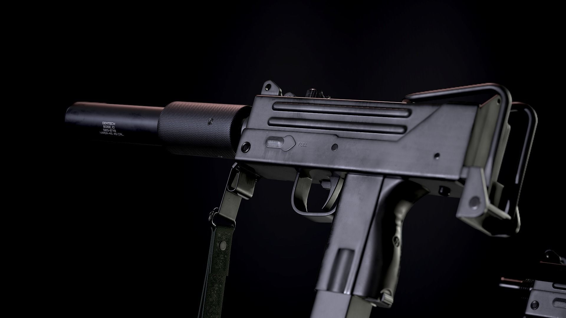 MAC 10 PBR Low-poly 3D model_2