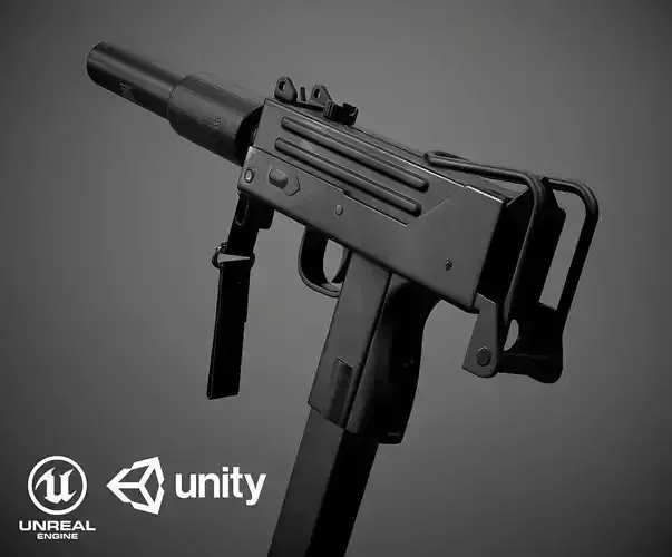 MAC 10 PBR Low-poly 3D model