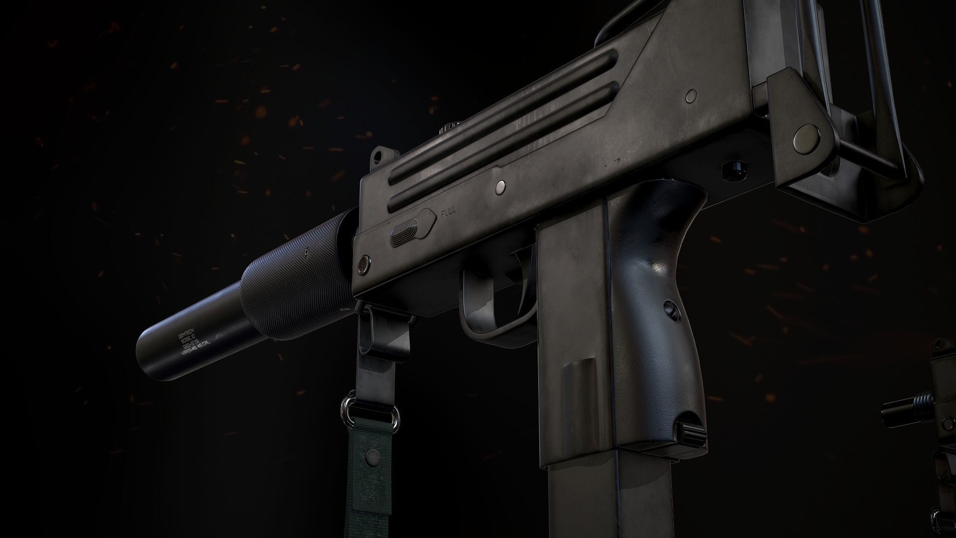 MAC 10 PBR Low-poly 3D model_4