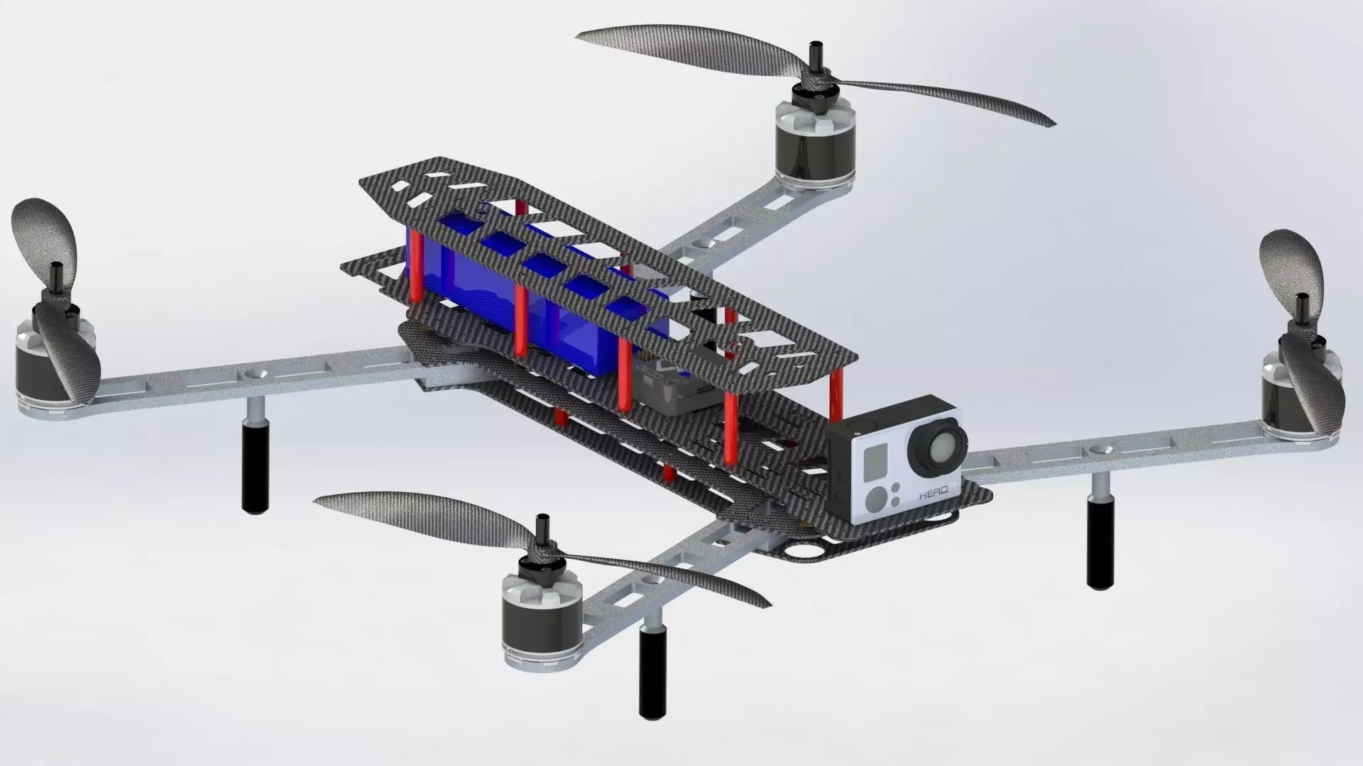 TypeZero DIY quadcopter FPV Frame Free 3D model_0