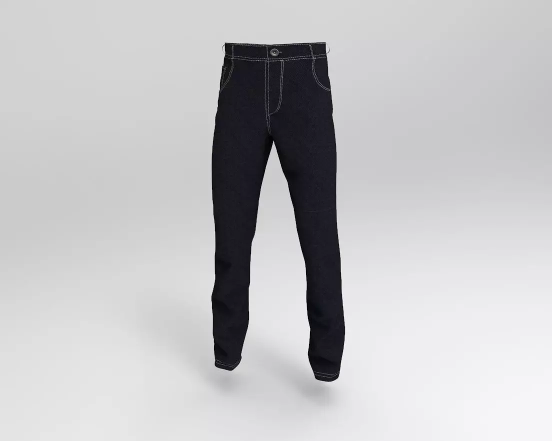 Jeans model made with Marvelous Designer Low-poly 3D model_0