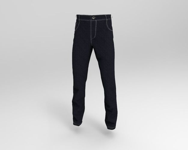 Jeans model made with Marvelous Designer Low-poly 3D model