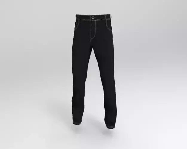 Jeans model made with Marvelous Designer Low-poly 3D model