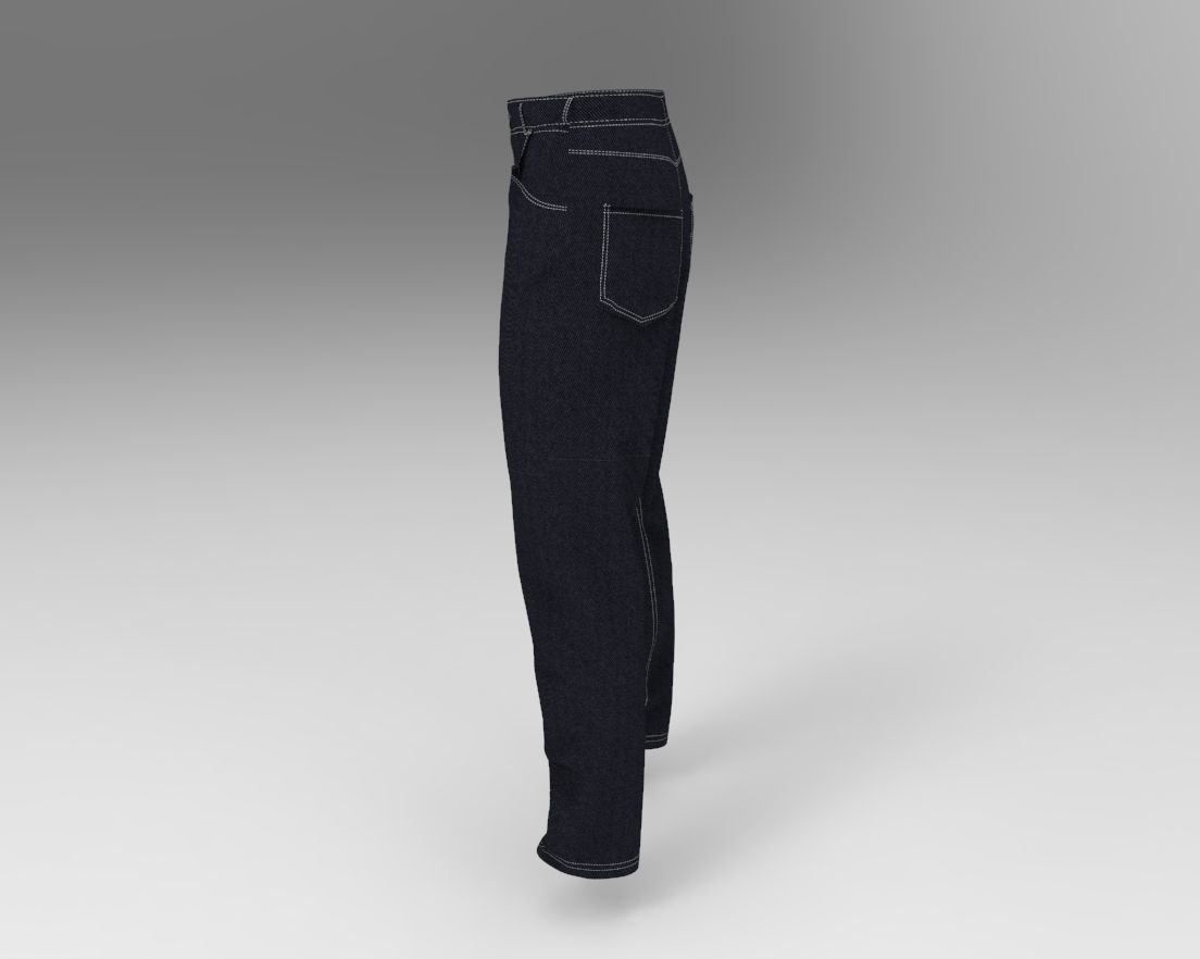 Jeans model made with Marvelous Designer Low-poly 3D model_1
