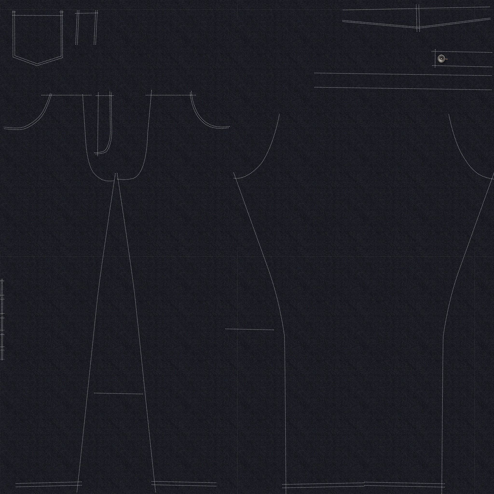 Jeans model made with Marvelous Designer Low-poly 3D model_3