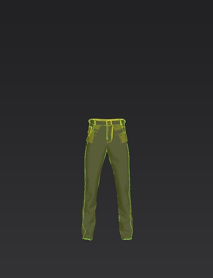 Jeans model made with Marvelous Designer Low-poly 3D model_4