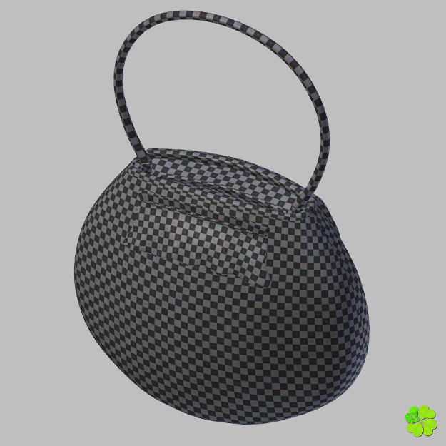 Handbag denim printed low poly Low-poly 3D model_56