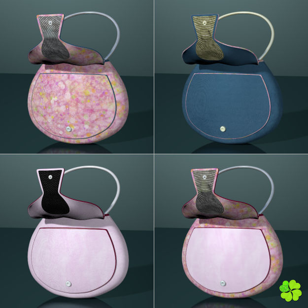 Handbag denim printed low poly Low-poly 3D model_24
