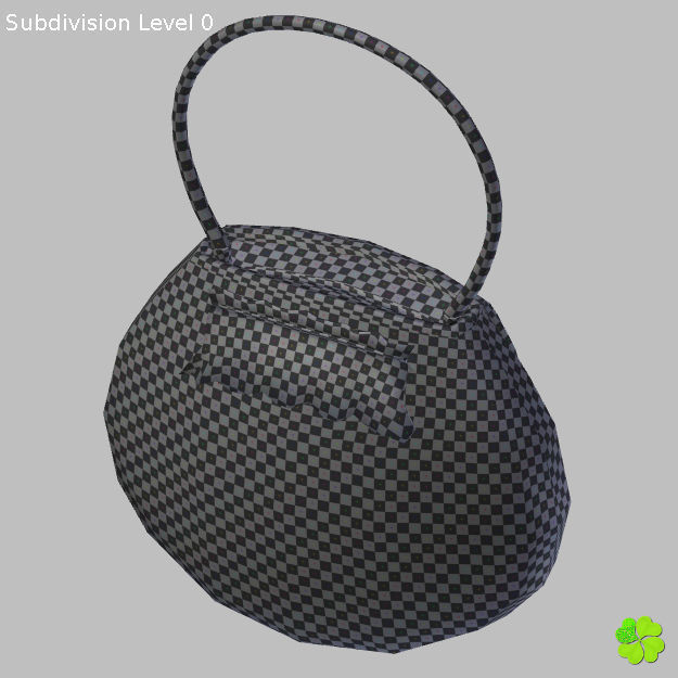 Handbag denim printed low poly Low-poly 3D model_57