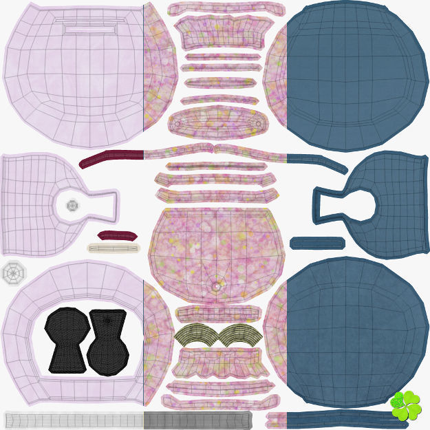 Handbag denim printed low poly Low-poly 3D model_58