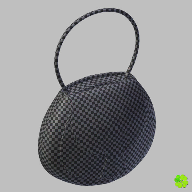 Handbag denim printed low poly Low-poly 3D model_54