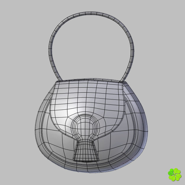 Handbag denim printed low poly Low-poly 3D model_39