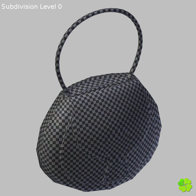 Handbag denim printed low poly Low-poly 3D model_55