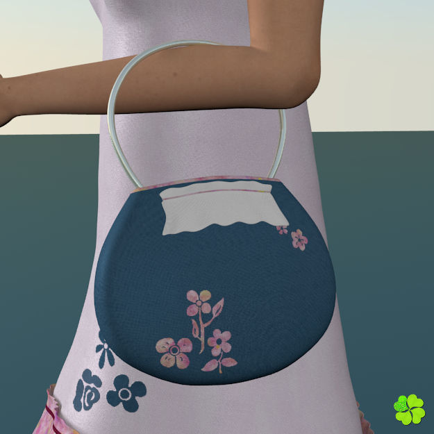 Handbag denim printed low poly Low-poly 3D model_12