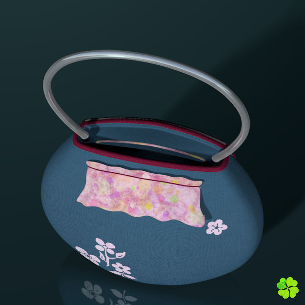 Handbag denim printed low poly Low-poly 3D model_28