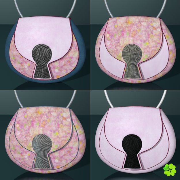 Handbag denim printed low poly Low-poly 3D model_8