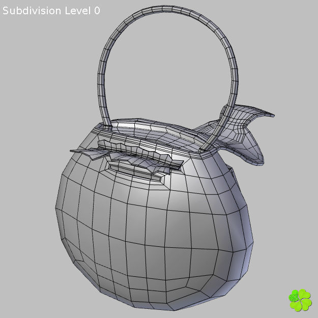 Handbag denim printed low poly Low-poly 3D model_46