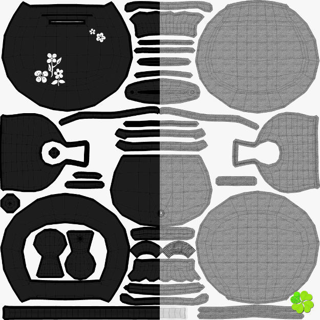 Handbag denim printed low poly Low-poly 3D model_59