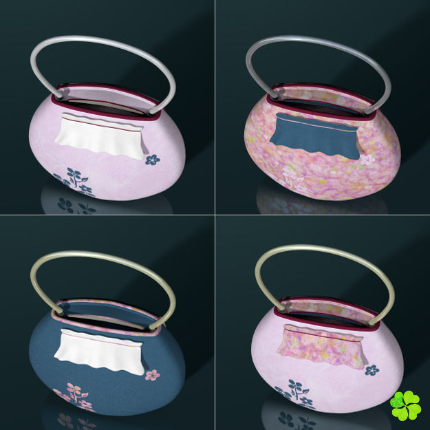 Handbag denim printed low poly Low-poly 3D model_29