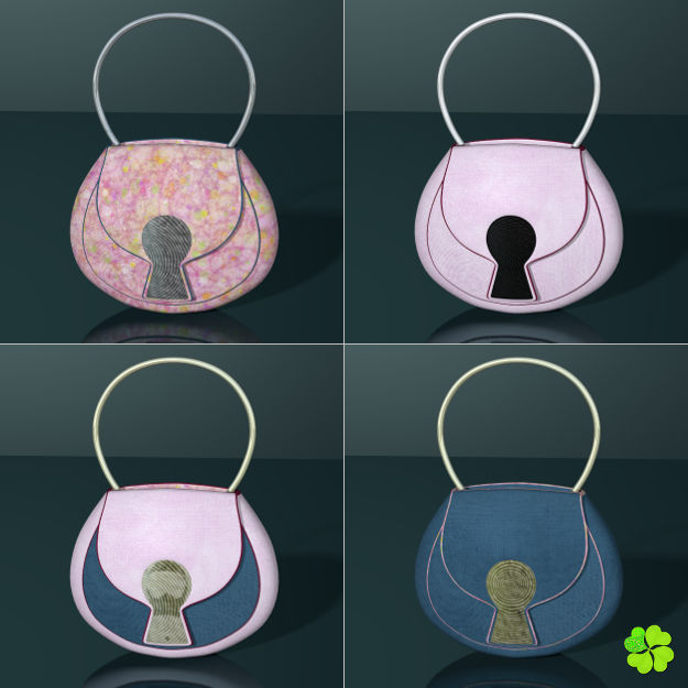 Handbag denim printed low poly Low-poly 3D model_4