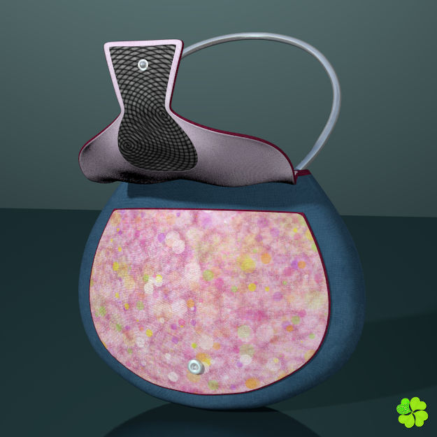 Handbag denim printed low poly Low-poly 3D model_25