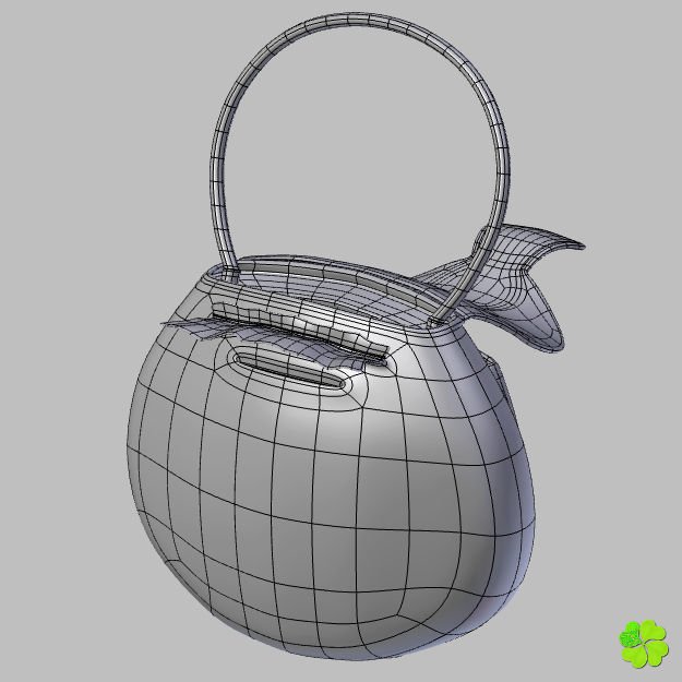 Handbag denim printed low poly Low-poly 3D model_45