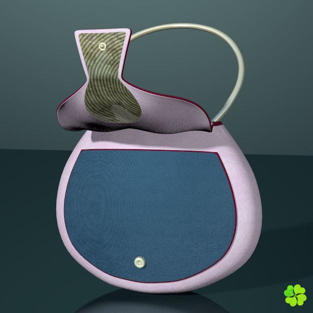 Handbag denim printed low poly Low-poly 3D model_23