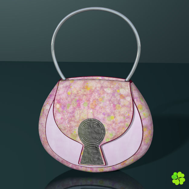 Handbag denim printed low poly Low-poly 3D model_5