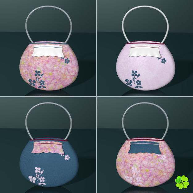 Handbag denim printed low poly Low-poly 3D model_15