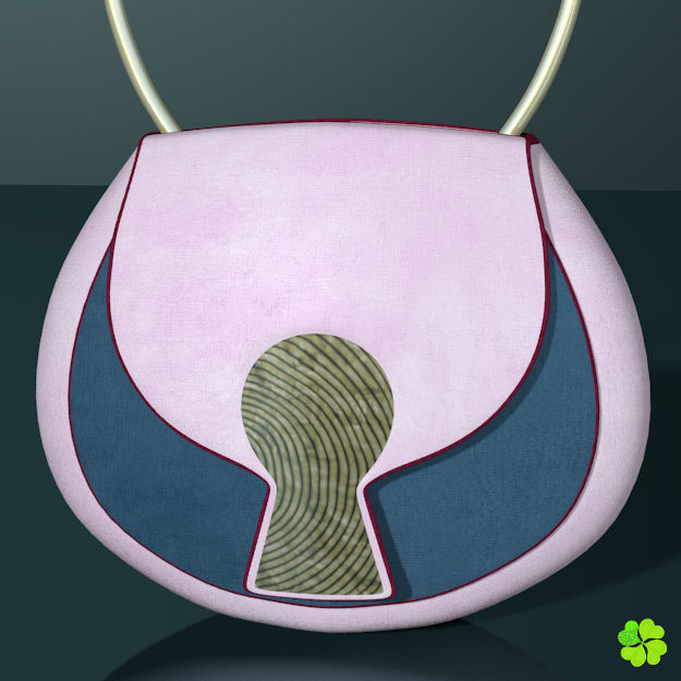 Handbag denim printed low poly Low-poly 3D model_7